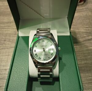 Silver Watch with Roman Numerals